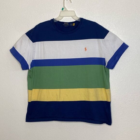 POLO Ralph Lauren Men’s Classic Fit Striped Multi Colored T Shirt Size XL - Picture 1 of 4